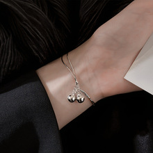 925纯银手链ins小众设计女铃铛圆球手链简约韩版新款手饰品高级感