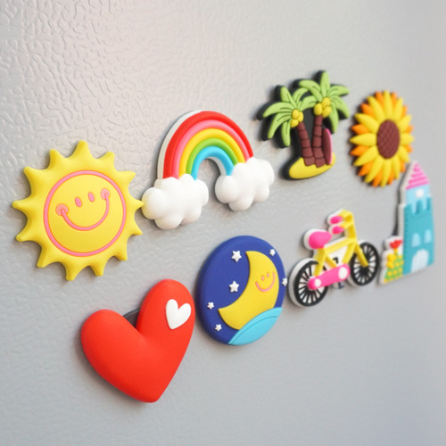 Creative Cartoon Sun Rainbow Soft Glue Refrigerator Magnetic Sticker Early Education Sticker Magnet Refrigerator Children Soft Magnetic Sticker