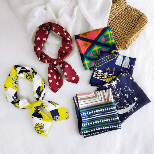70 new style silk scarf small square scarf for women spring, autumn and winter fashion versatile professional stewardess decorative small scarf Korean style headscarf