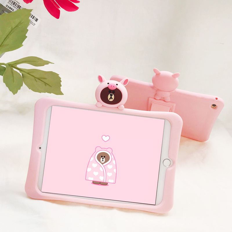 开模护套ipad MINI air pro系列硅胶平板保护套创意可爱小熊