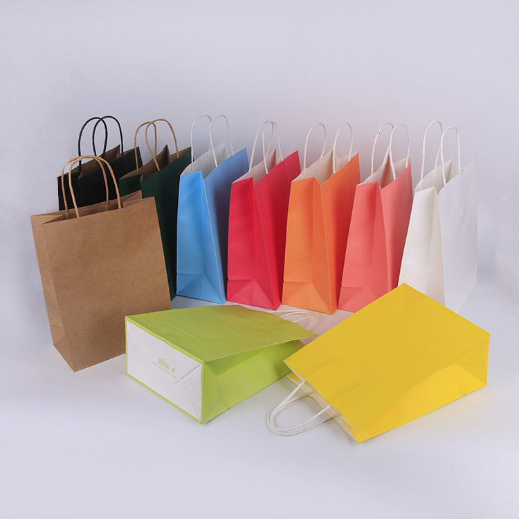 Kraft paper portable gift paper bag custom clothing shopping paper bag food take-out packaging bag custom printed logo Kraft paper portable gift paper bag custom clothing shopping paper bag food take-out packaging bag custom printed logo
