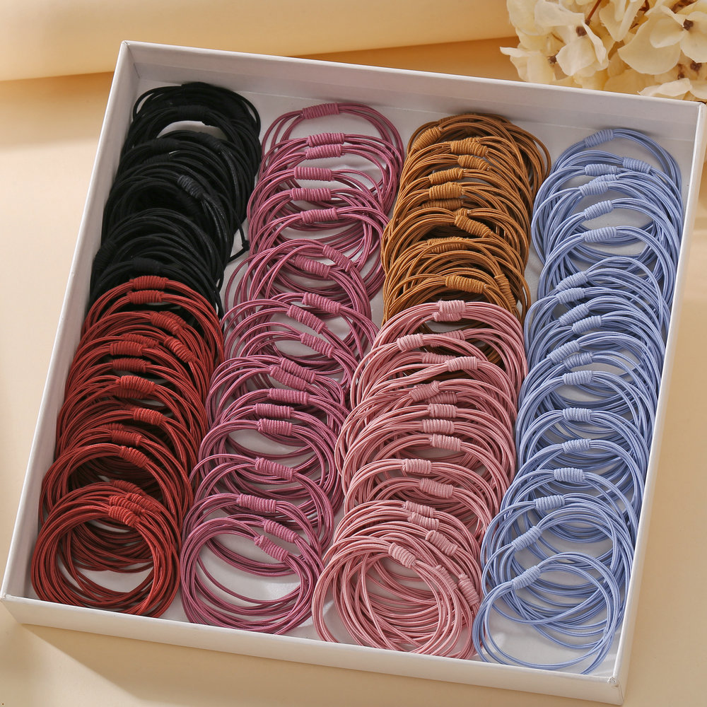 Cheap  Simple Scrunchies  Set Wholesale Thin Hair Rope Girl Tie Hair High Elastic Rubber Band  Twenty Strip Hair Ring display picture 5