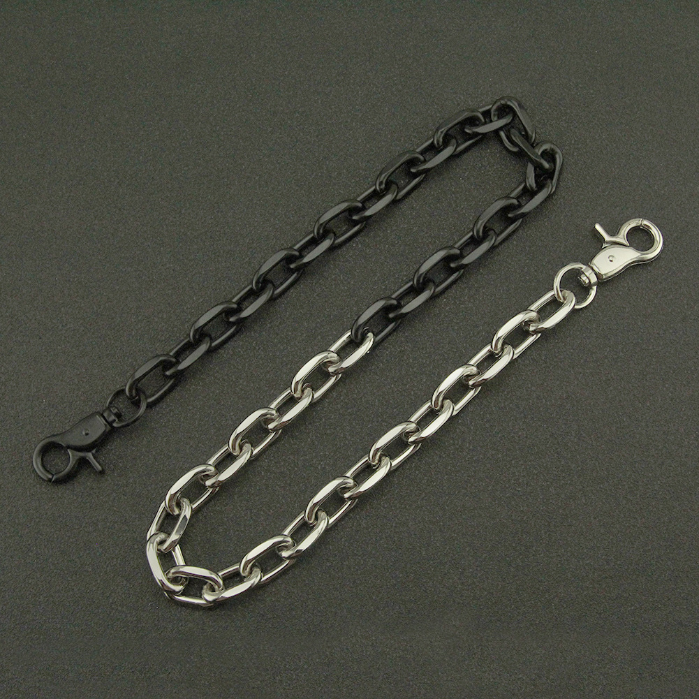 Nuovi pantaloni ovali cubani da uomo, jeans punk alla moda, catena da appendere alla vita_voghion.com