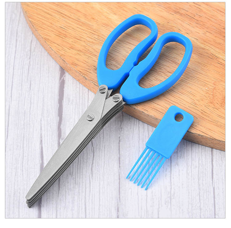 厂家现货 五层葱花剪刀办公碎纸剪 不锈钢厨房料理剪 蔬菜剪刀详情11