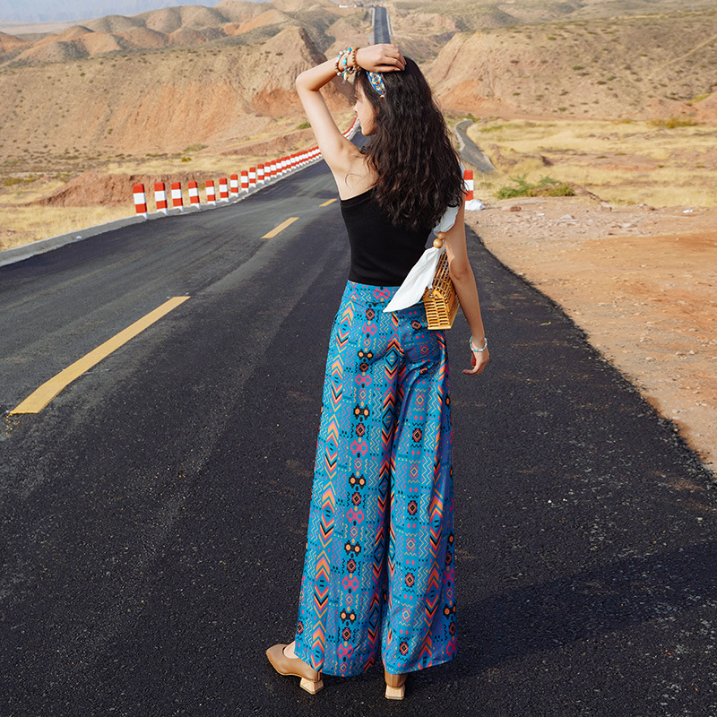 Spring summer silk fashionable trousers