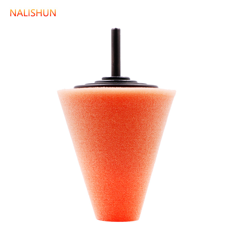 Coche rueda cubo pulido disco detalle pulido rueda medio malla anillo de acero pulido esponja placa con 6mm mango cónico esponja rueda