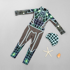 Children's swimsuit, boy's one-piece sun protection, warm long-sleeved swimsuit, wetsuit, medium and large boy's long-sleeved swimsuit