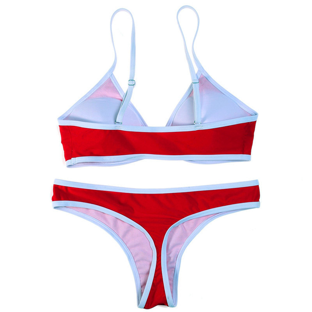 Red And White Brazilian Bikini Swimsuit Swimwear For Women