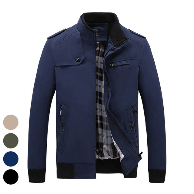 Spring and autumn thin men’s stand collar cotton wash coat casual versatile jacket man