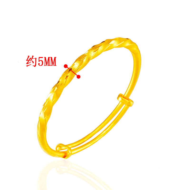 Exquisita imitación 24K oro torcedura lluvia de meteoros pulsera joyería de la boda viento étnico arena oro redondo vientre Push-Pull pulsera