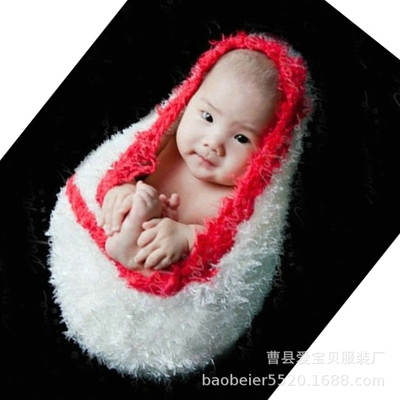 Newborn handmade sweater suit egg cartoon shape sleeping bag photography props clothing baby full moon photo sleeping pocket