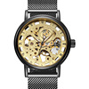 man watch fashion business affairs Belt Hollow Penetration Manual automatic Mechanical watch Men's watches Gold watch wholesale