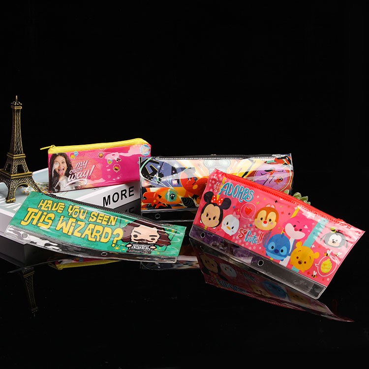 waterproof transparent pencil case PVC for students