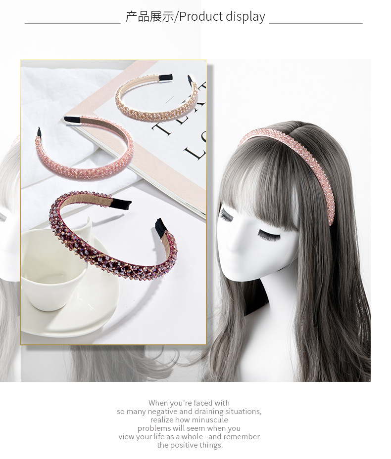 Korean  Crystal Beaded  Fashion Sweet Headband display picture 4