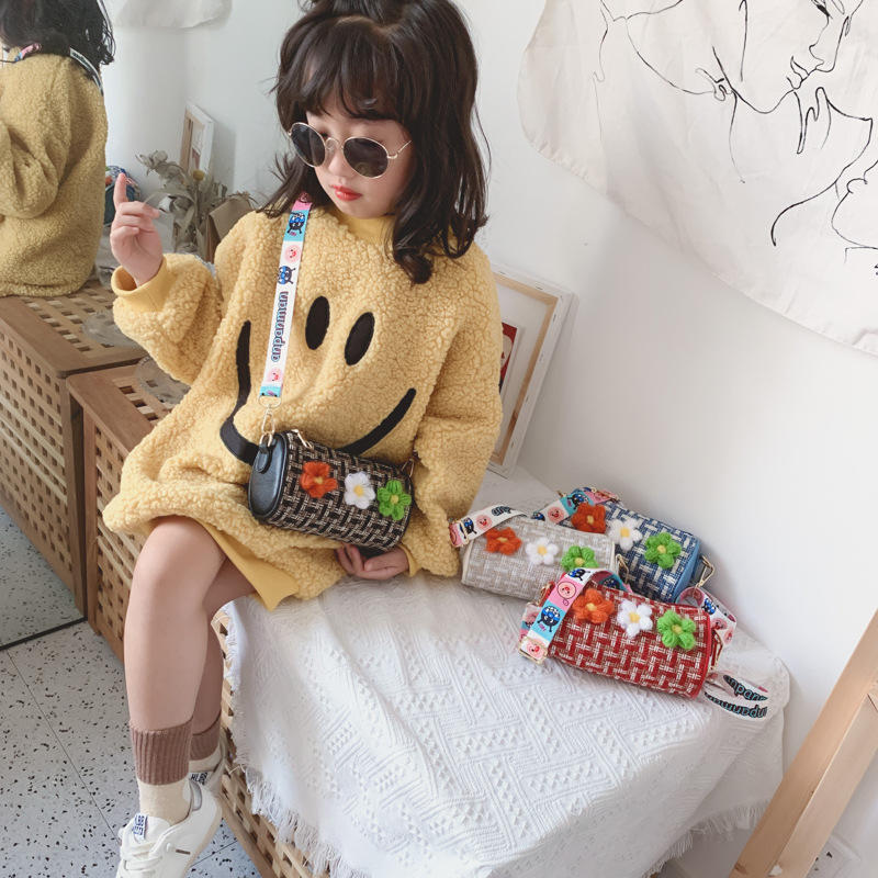 新品儿童斜挎包可爱花朵女童包包轻便休闲小孩配饰零钱包水桶包潮|ms