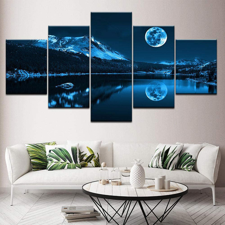 Foreign trade best selling decorative painting print poster 5 spell blue moon night painting home painting poster AliExpress Foreign trade best selling decorative painting print poster 5 spell blue moon night painting home painting poster AliExpress