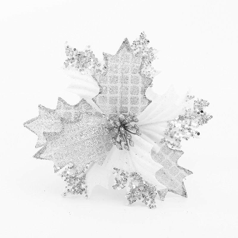 18cm pequeñas hojas de arce flores de Navidad escenas de ingeniería de decoración de Navidad boda hotel guirlandas de caña flores decorativas