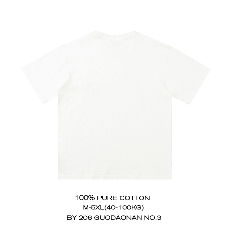 5/4 Sleeve T-shirt for Boys' Ins Fashion Versatile Large Size Korean Edition Harajuku Style Couple Short Sleeve Top_voghion.com