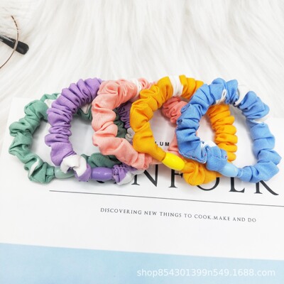泫雅日韓布藝小腸發圈清新發繩頭飾彩色ins風紮頭繩仙女流行皮筋