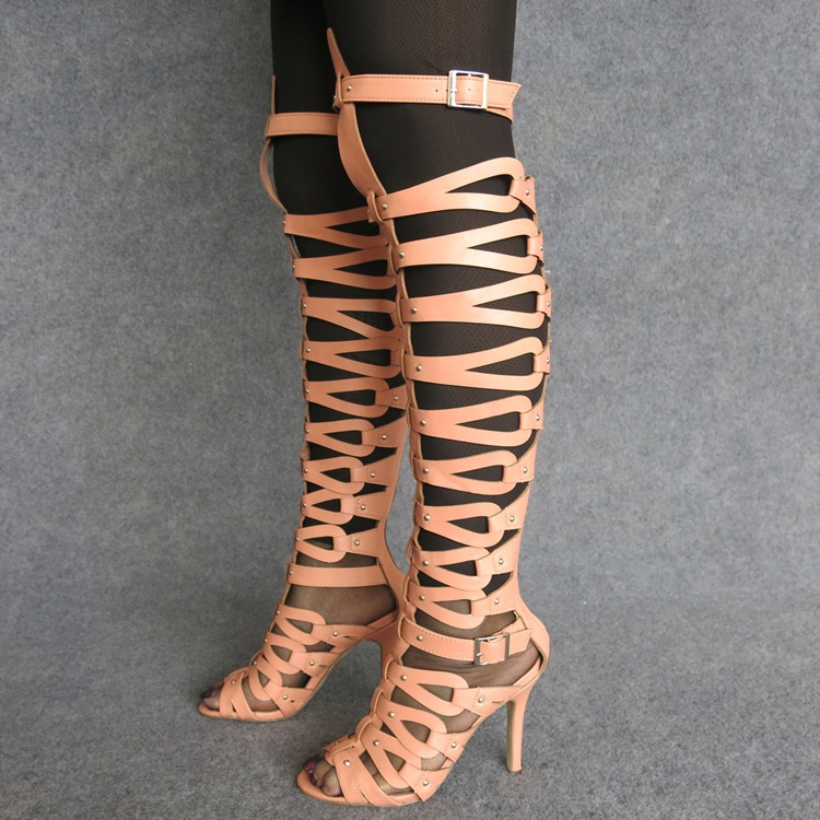 Title 30, Stivali punk con rivetti cavi, moda europea e a...