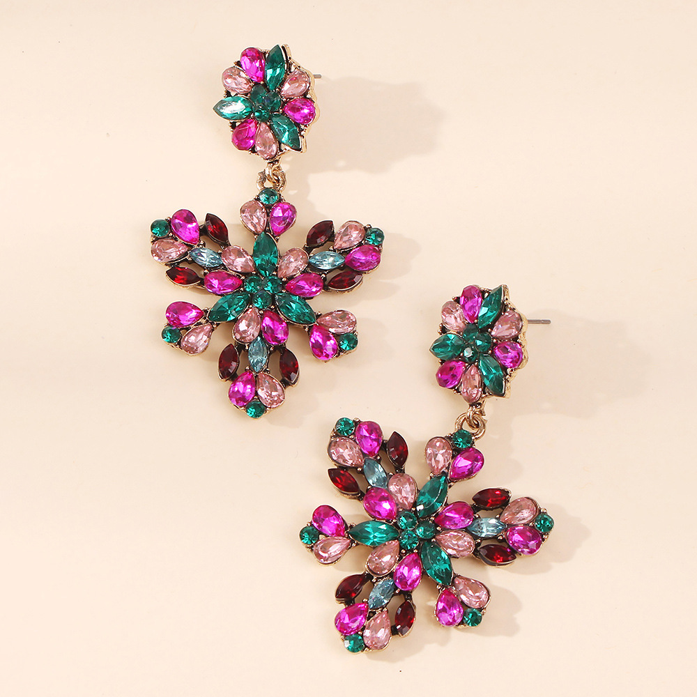Colorful Flower Retro Earrings display picture 9