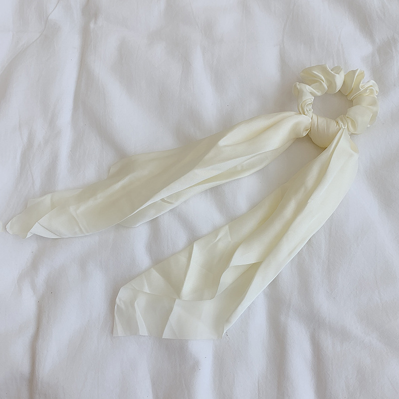 Korean Pure Color Fabric Bow Ribbon Hair Rope Simple Hair Ring Headdress Wholesale display picture 3