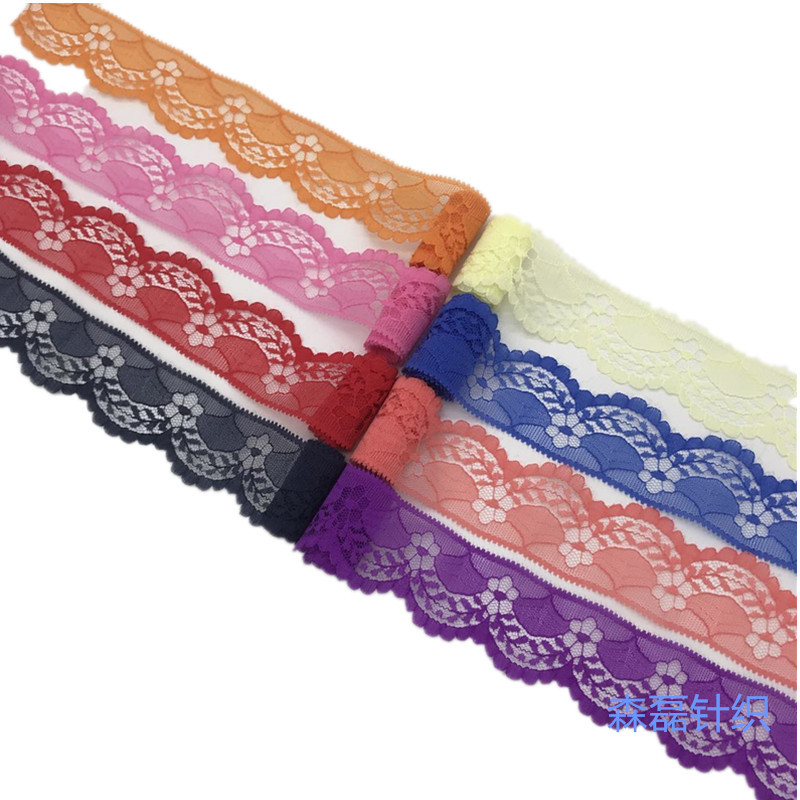 无弹蕾丝花边4CM多种颜色厂家现货批发扇型边围巾玩具服装辅料