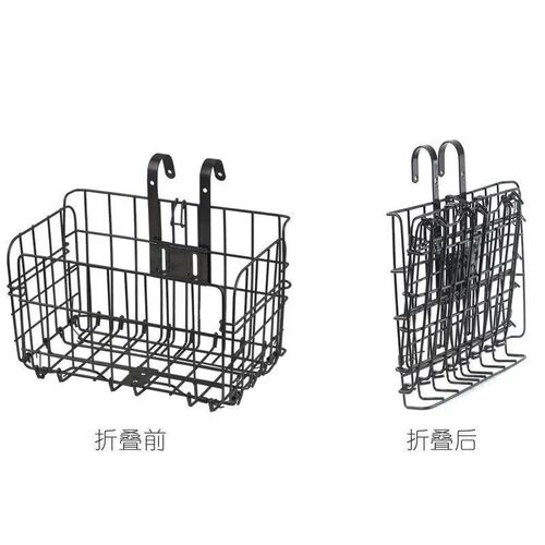 Manufacturer wholesale bicycle front basket foldable thickened wire folding basket riding supplies