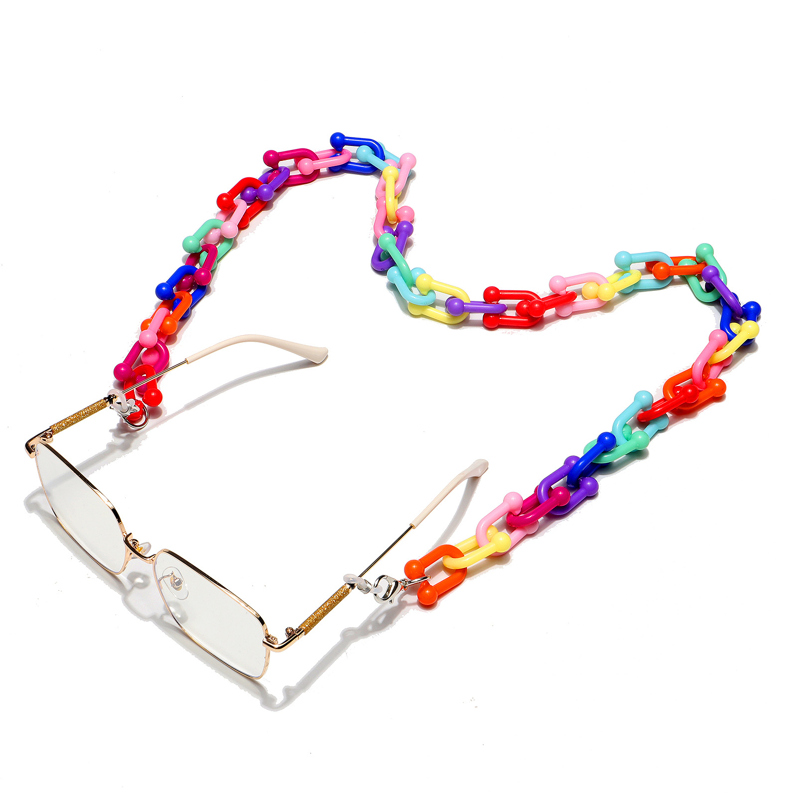 Resin Transparent Colorful Glasses Chain display picture 2