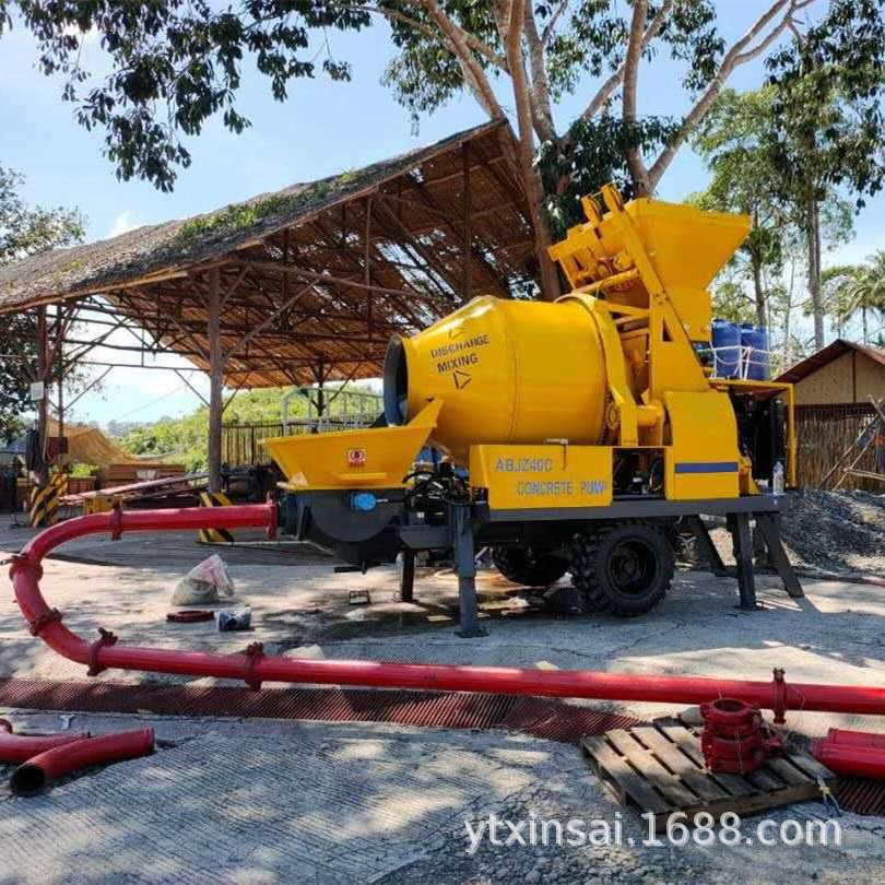 新赛柴油一体机 柴动搅拌拖泵 地泵 混凝土搅拌泵送