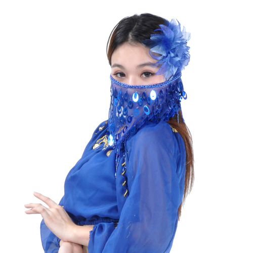 Belly dance veil sequined Indian dance costume accessories belly dance performance props multi-color female phoenix tail piece veil