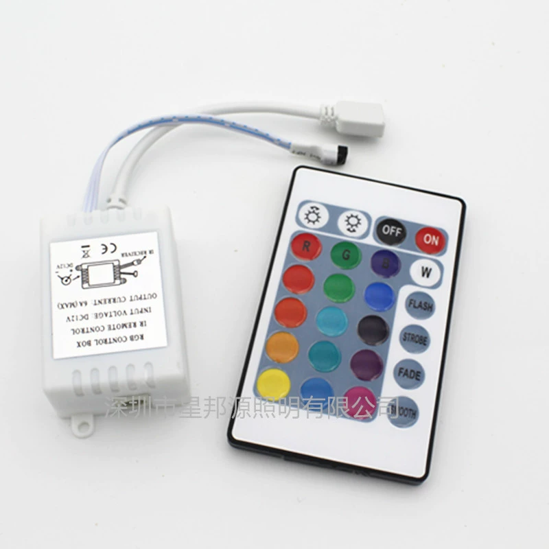 Controller, wireless remote control, light strip, LED lamp, 24 keys, 12v