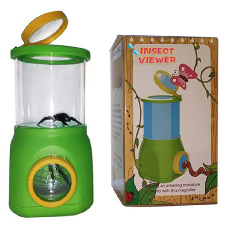 Детская прогулка на открытом воздухе многоугольная флип-Двусторонняя головоломка для наблюдения за насекомыми увеличительное стекло коробка для насекомых