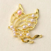 Retro big metal brooch handmade from pearl, wholesale