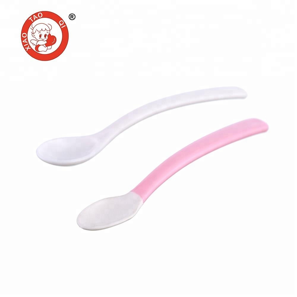 Poco travieso suministros bebé cuchara de silicona suave cabeza cuchara PP cuchara bebé alimentación vajilla