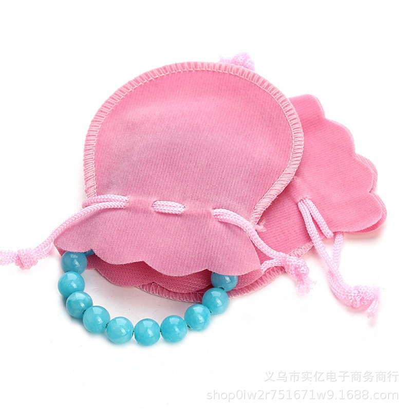 Bolsa de franela de la pequeña bolsa de tela de la joyería espárragos del oído cordón Cordón de cordón bolsa de almacenamiento bolsa de regalo logo