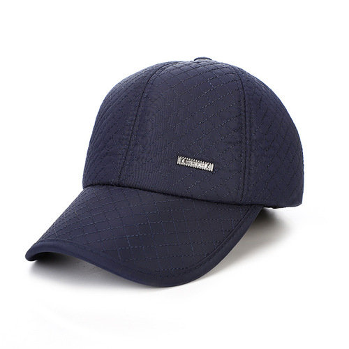 Winter men's Korean style casual warm hat for the elderly outdoor ear protection cold peaked cap quilted embroidered old man cotton hat