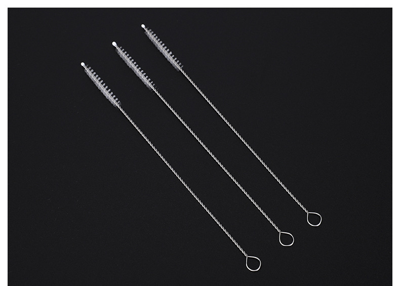 Cepillo de paja especial transfronterizo 17,5 cm tubo de ensayo de acero inoxidable herramienta de dragado taza de agua botella de alimentación tubo pequeño cepillo