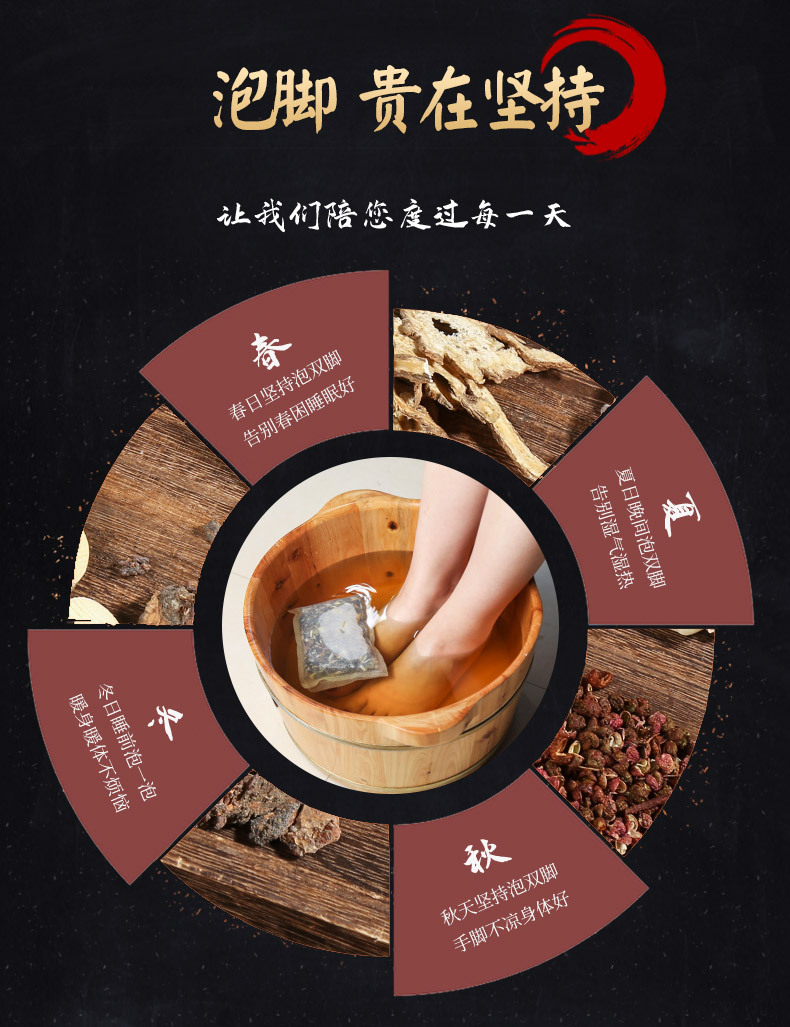 Ai Ye Foot Soak Pack 300g Mugwort Herbal Foot Bath Powder with Safflower and Ginger for Home Relaxation specifications