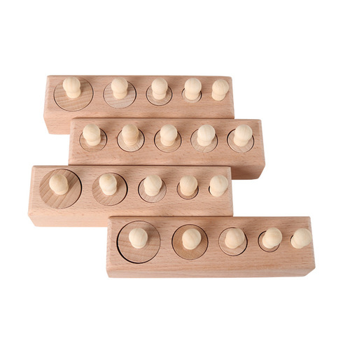 Montessori educational home teaching aids socket cylinder kindergarten family early education infants and young children wooden toys