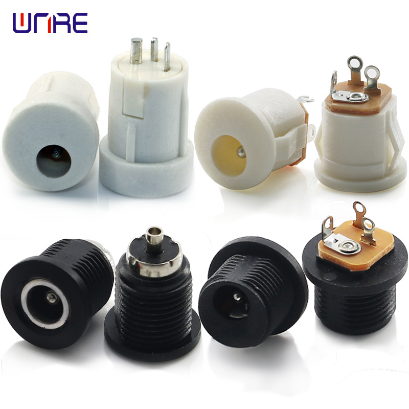 Power charging port DC-022D black and white waterproof Thread direct 5.5*2.1 5.5*2.5DC Female socket