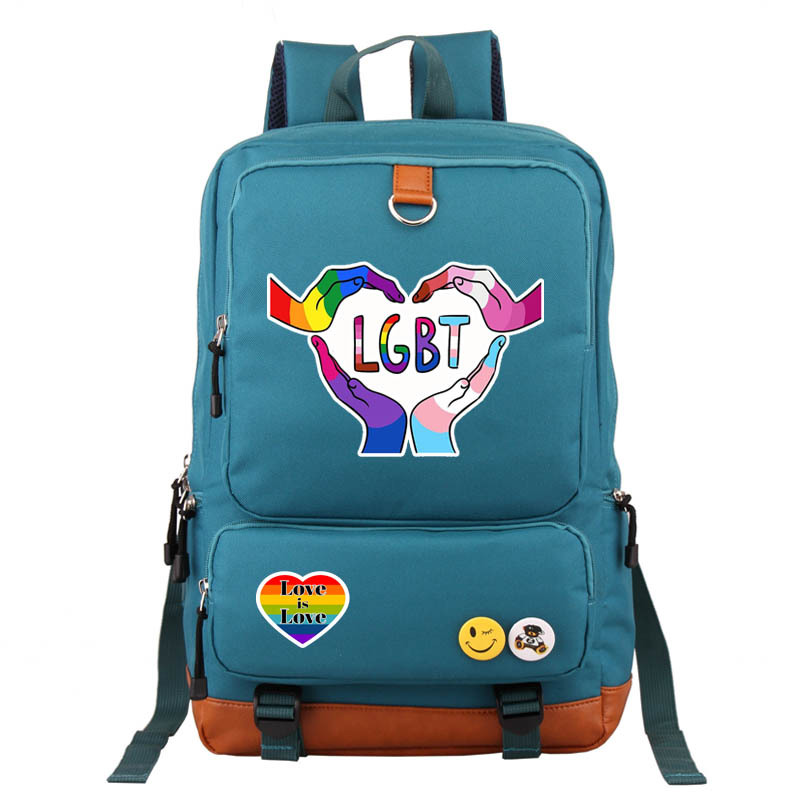 Waterproof 20 Inch Letter Rainbow Holiday Daily School Backpack display picture 4