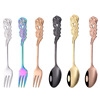 Set stainless steel contains rose, hydrolate, fruit fork, coffee dessert mixing stick, spoon