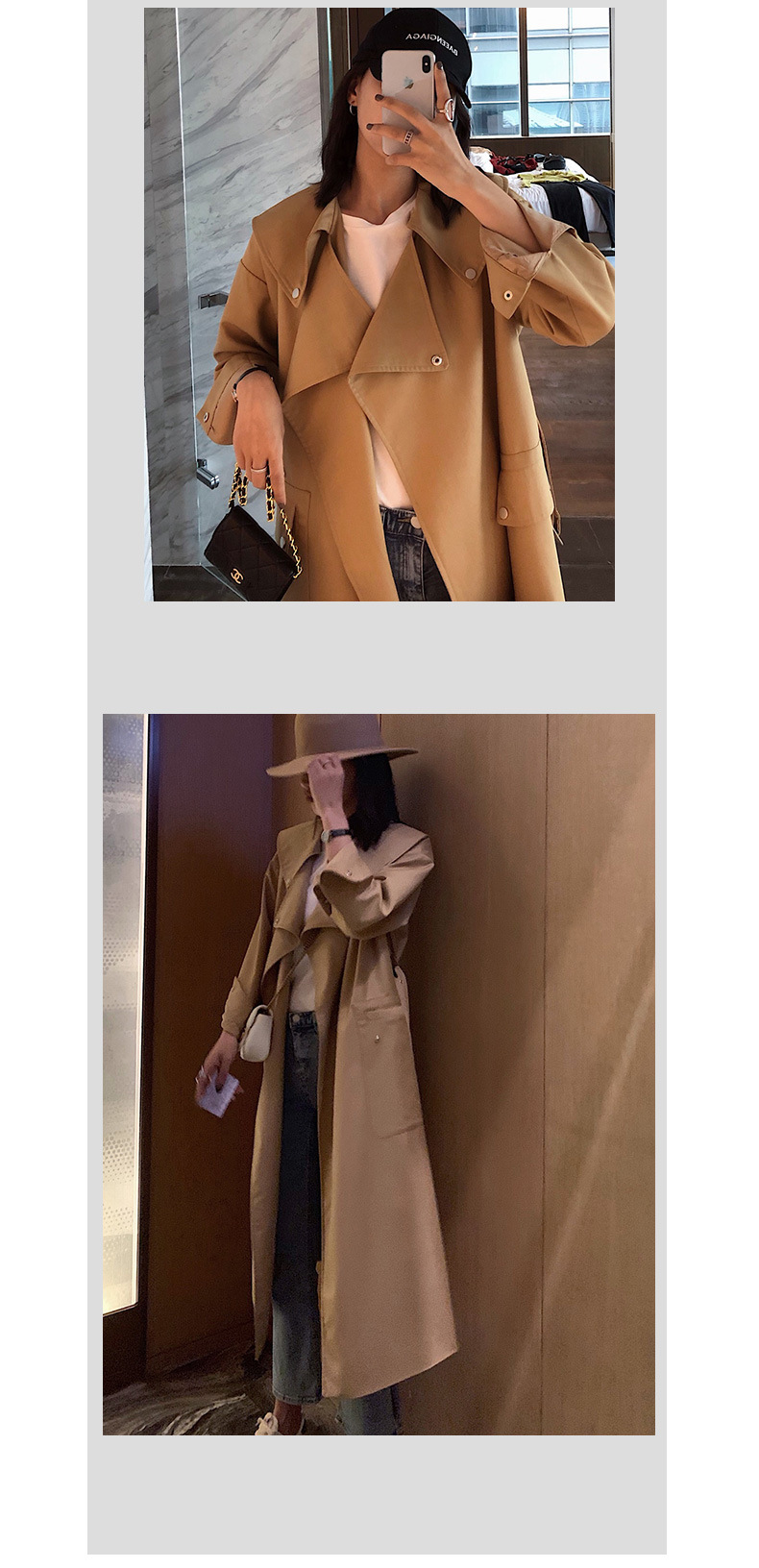 Khaki trench coat image 3