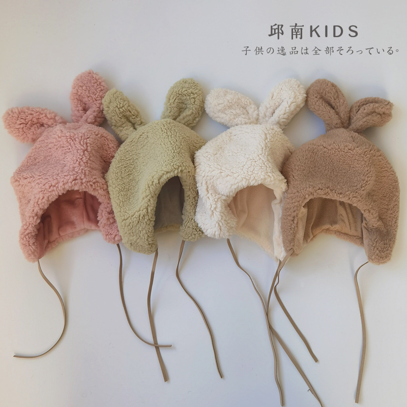 邱南兒童帽子秋冬加厚保暖護耳帽子可愛寶寶帽子冬季兔耳朵雷鋒帽