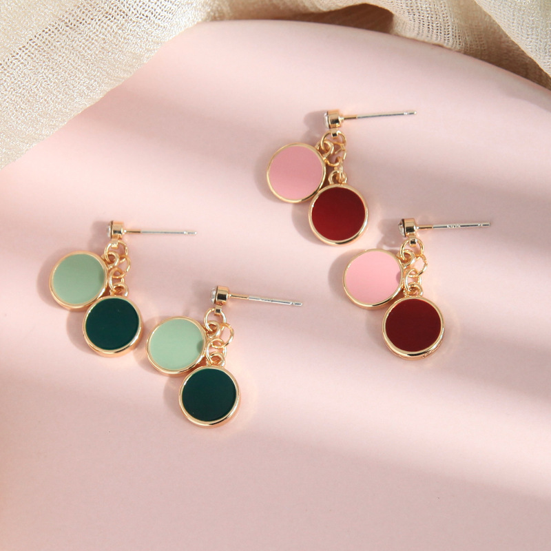 Simple Earrings S925 Silver Pin Small Enamel Glaze Earrings Wild Ring Earrings Wholesale display picture 8