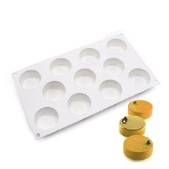 11 consecutive round silicone cake molds, mousse sandwich molds, baking utensils, jelly molds, silicone handmade soap molds