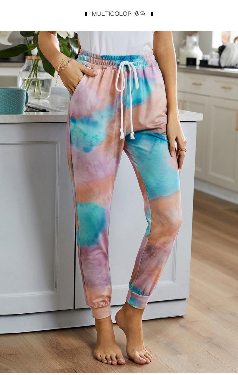 women s cropped trousers new gradient color printing Slim women s overalls  NSSI2407