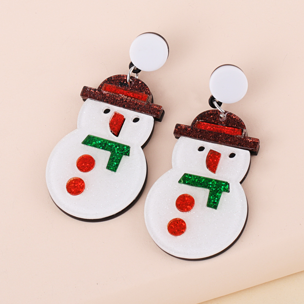 Creative Christmas Elk Snowman Santa Earrings display picture 3