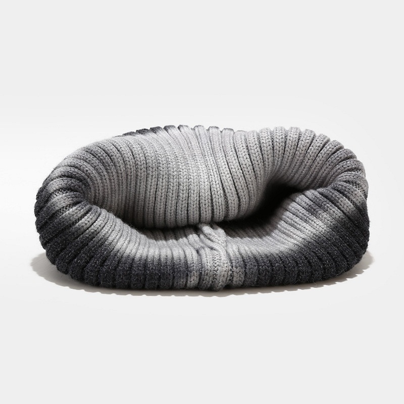 Nuevo gorro de punto con diseño de mapache teñido anudado para mujer, gorro de bola de pelo para otoño e invierno, gorro de hilo con núcleo resistente al viento para exteriores_voghion.com